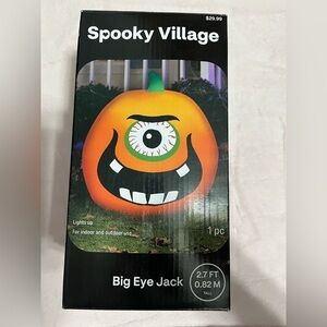 Spooky Village Inflatable Big Eye Jack. 2.7 FT Tall. Indoor Outdoor Use. NWT.